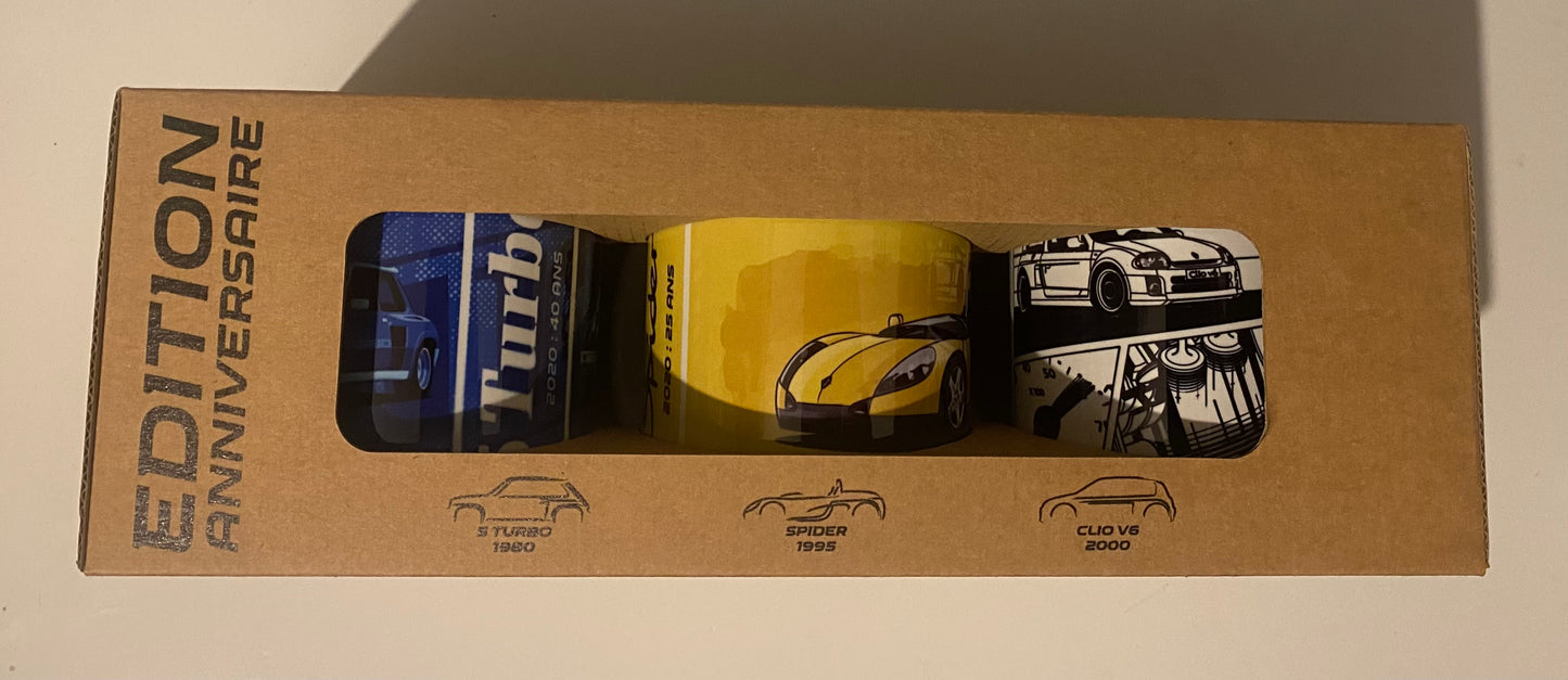 Kit de 3 mugs Renault Spécial Anniversaire