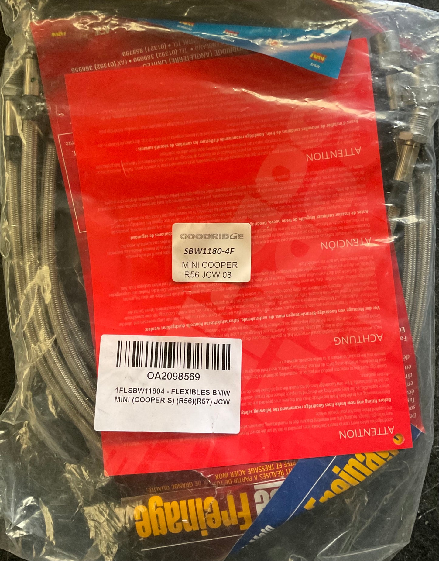 Kit de Flexibles de Frein Aviation Mini Cooper R56