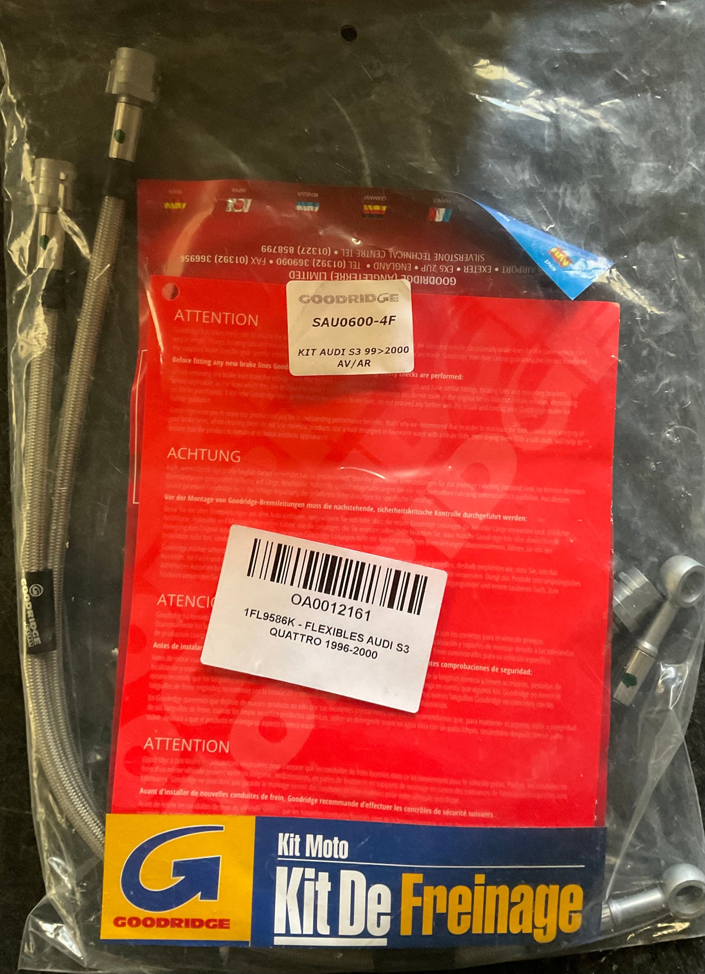 Kit de Flexibles de Frein Aviation Audi S3 Quattro