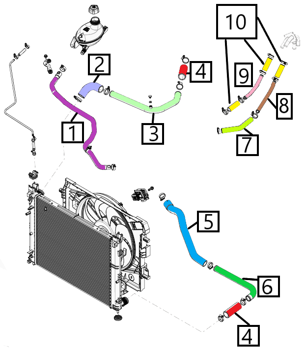Durite de Refroidissement Moteur Clio 4 R3T